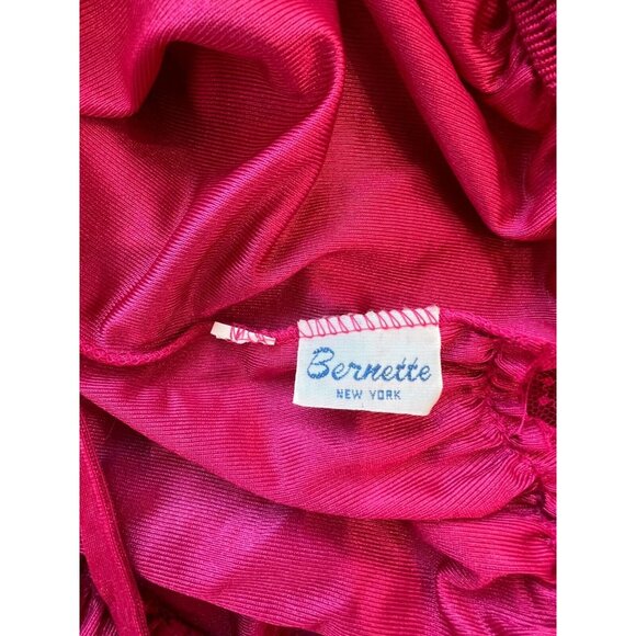 Berrette New York Night Gown Womans M Red Lingerie Lace V Neck Vintage - Picture 8 of 8